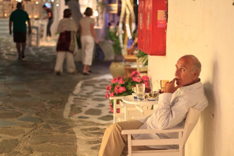 Mykonos at night