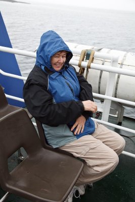 Another Sharon freezing on a boat shot