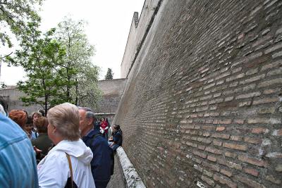 The Vatican City Wall - around which a lot of people queue!