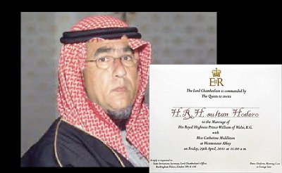Sultan Hodero on H.R.H Williams,wedding invitation.......
