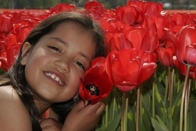 Daniela in the tulipfields