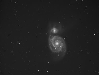 M51 - The Whirlpool Galaxy 28-May-2011 (Luminance only)