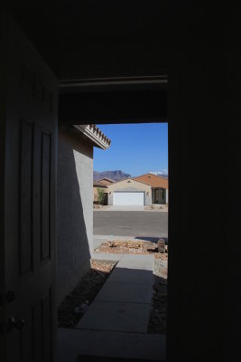 View looking out from the front doorway.