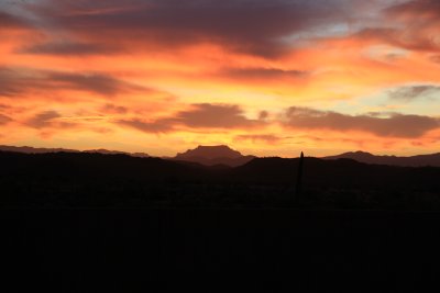 Sunrise behind Picketpost Mountain