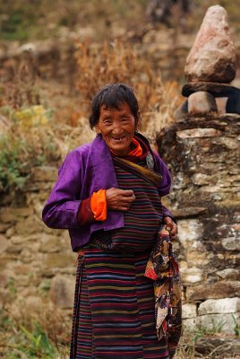Old woman at Prakhar Festival, Bumthang
