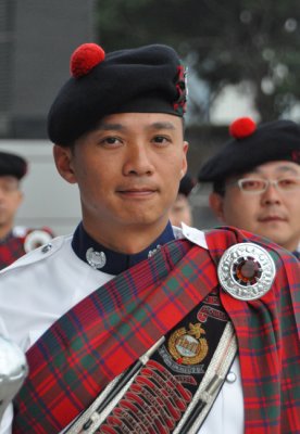 Leader HongKong police pipe band