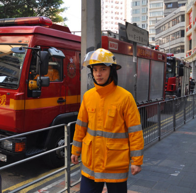 HongKong fireman on job