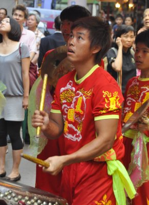 Lion dance drummer Hong Kong