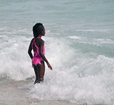 Paddling at Accra Beach