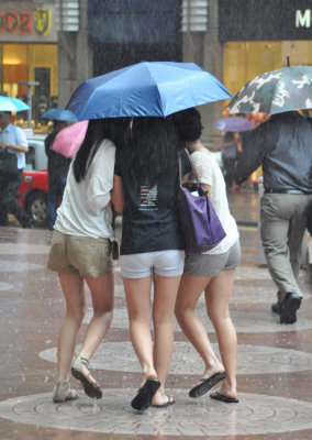 Shopping in the rain