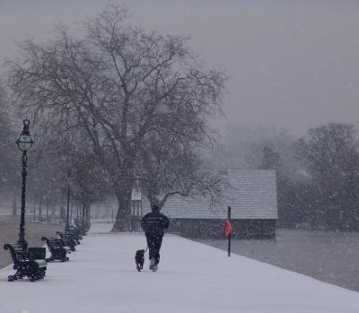 Jogging in the snow