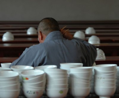 Noodle time at the monastery