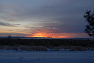 Sunrise and snow