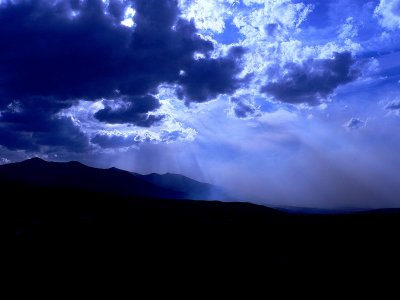 Sundown-Light Beams-and Smoke!