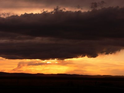 A big storm at sundown !