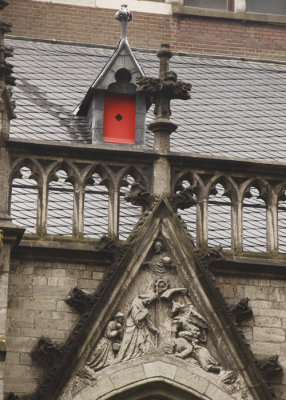 detail van de bouwstijl in het hofje