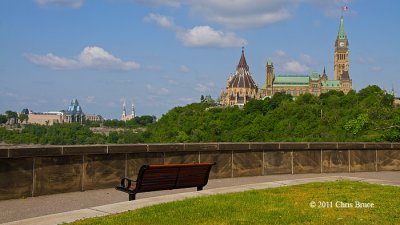 View of Parliament Hill from behind the Supreme Court of Canada