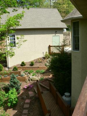 looking at second garge from deck