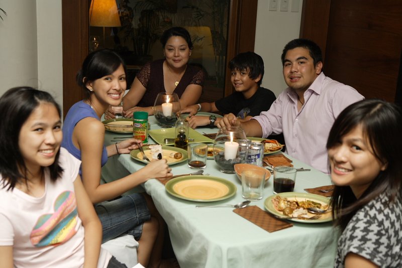 Kids having dinner