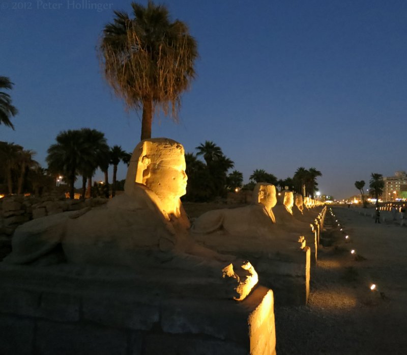 Avenue of Sphinxes from Luxor toward Karnak