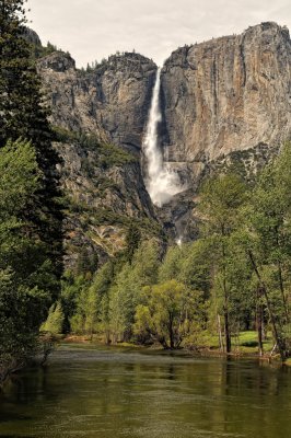 Upper Yosemite Falls and the Merced River