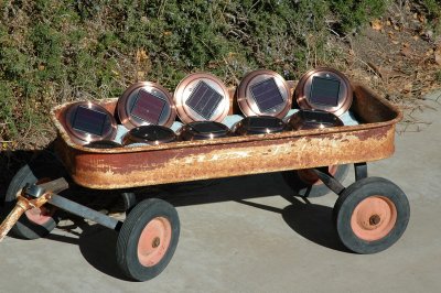 Ellen's wagon with solar lighting