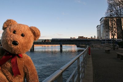 The train crosses the Lagan