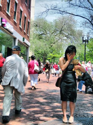 Walking down the streets of harvard square with Tiffany's sister
