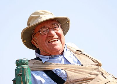 Photographer happy on elephant