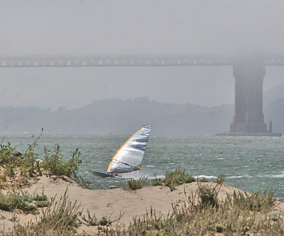 Board-sailing at Crissy Field