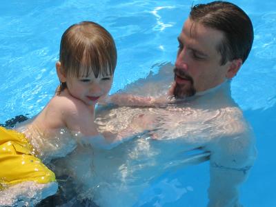 Swiming with Dad