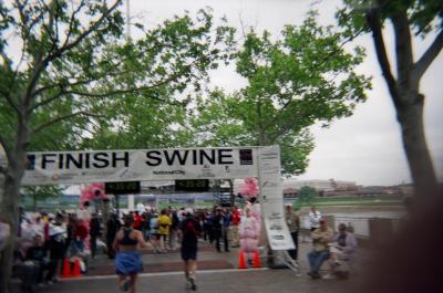At Last ... the final bad pun at the 'Finish Swine'