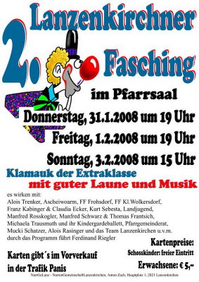 2. Lanzenkirchner Fasching, Jnner-  Februar 2008