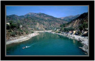river Ganga and Himalaya.