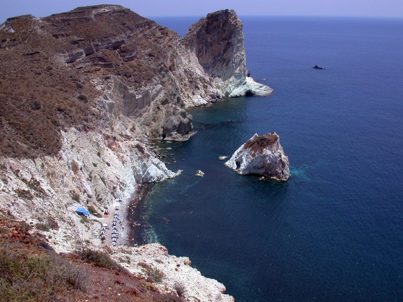 White beach from the cliffs, not so far from the hellenic navy lighthouse