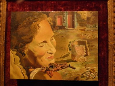 Portrait of Gala with 2 ribs (miniature oilpainting 6cm x 8cm)