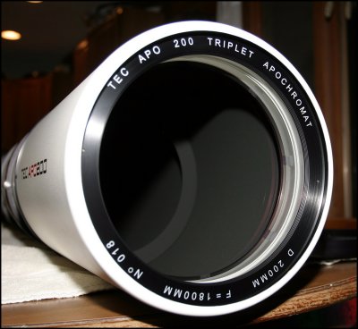Lens with direct light at angle.