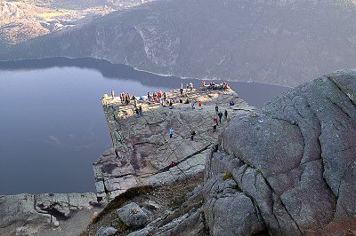 Looking down on Priekestolen