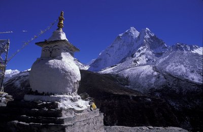 Buddhist Stupa near Ama Dablam, Himalayas