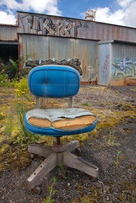 Blue Chair in Disrepair