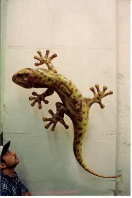 Carved and Painted Gecko