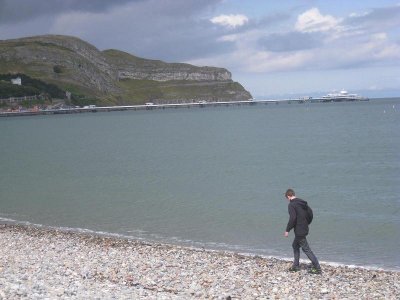 Grandson Joshua in walking meditation. Llandudno. Nth Wales.
