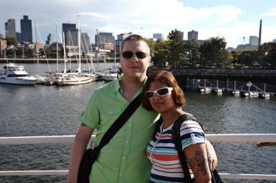 Reeta and me at the Boston harbour