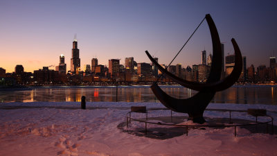 ChicagoIL  Artwork  Sears Tower At Sunset  1-16-09  609  PM.JPG
