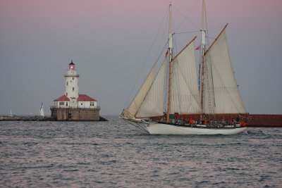ChicagoIL  Barge  Sailboat Pass LightHouse  8-28-10 737 PM.JPG