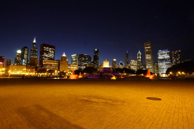 ChicagoIL Skyline Buckingham Fountain 8-18-11 833 PM.JPG