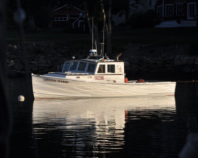 New Harbor boat at dusk