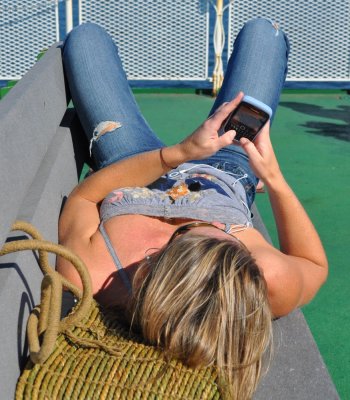 Texting and Sunbathing