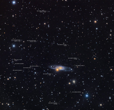 Spiral Galaxy NGC 5792 (with quasars marked)