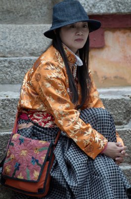 Tibetian Woman in Traditional Costume